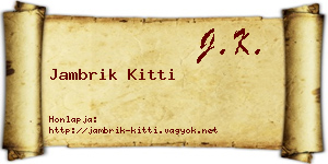 Jambrik Kitti névjegykártya