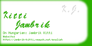 kitti jambrik business card